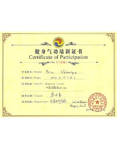 certification de formation - Qi Cong